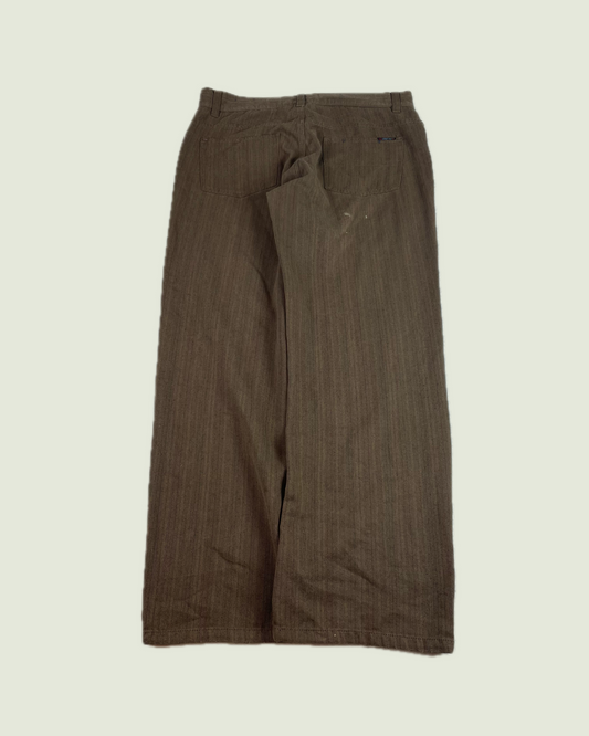 Vintage Point Zero Ultra Baggy Brown Herringbone Pants