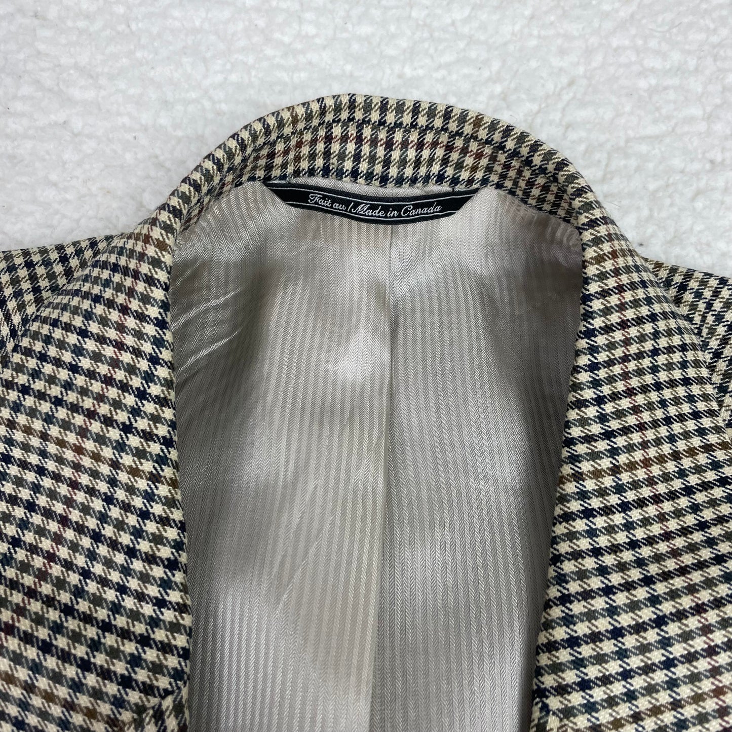 Jack Victor Silk Wool Hopsack Microcheck Suit Blazer