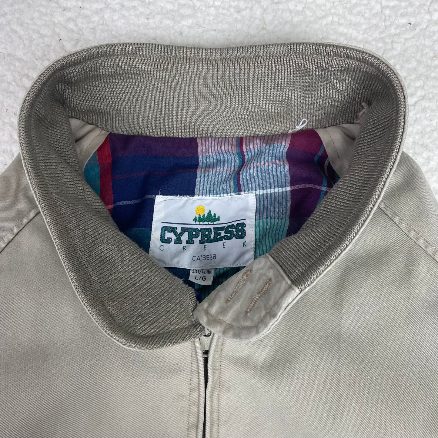 Vintage Harrington Style Chore Yoke Back Zip Up Jacket