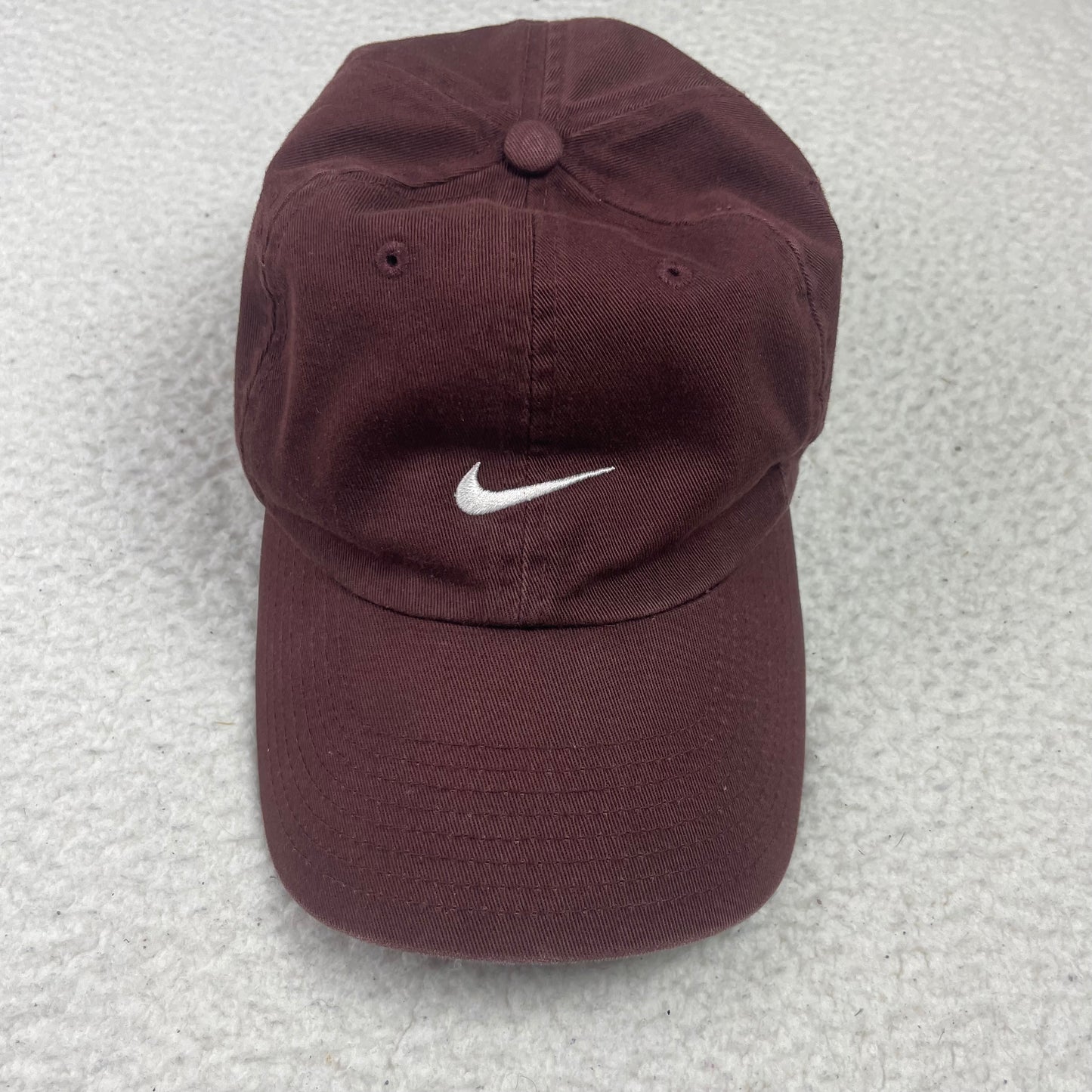 Vintage Nike Burgundy Strapback Center Logo Hat