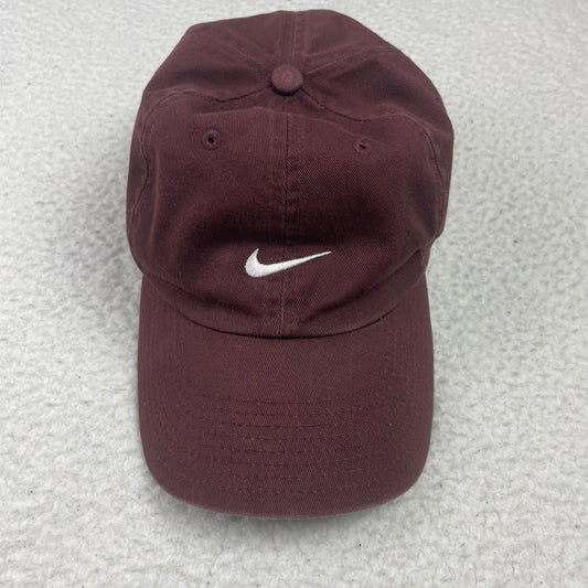 Vintage Nike Burgundy Strapback Center Logo Hat
