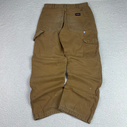 Dickies Tan Double Knee Carpenter Pants 30x30 Paint Splatter Distressed