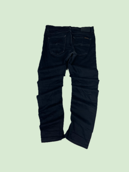 Nudie Jeans Co Black Denim Slim Straight Jeans