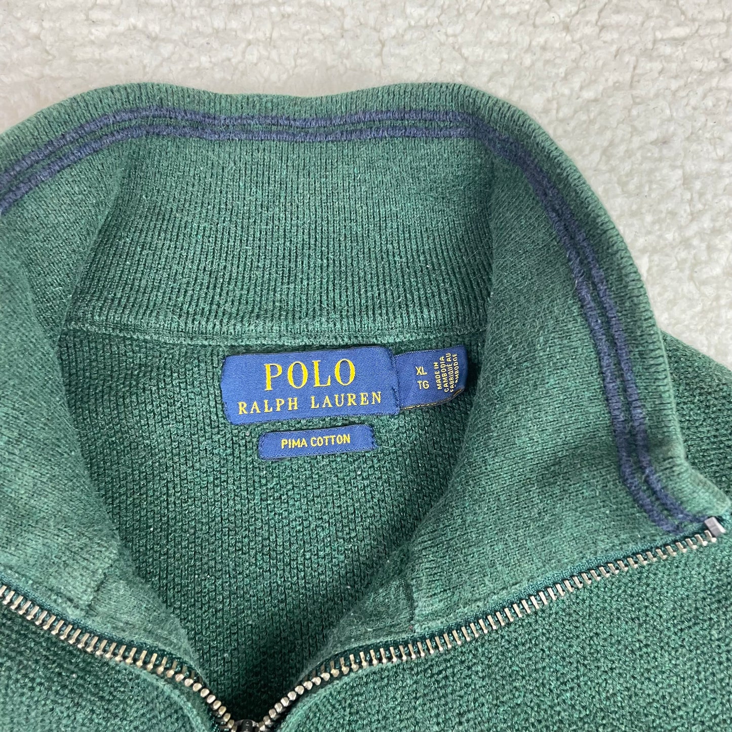 Vintage Polo Ralph Lauren 1/4 Zip Up Green Sweater