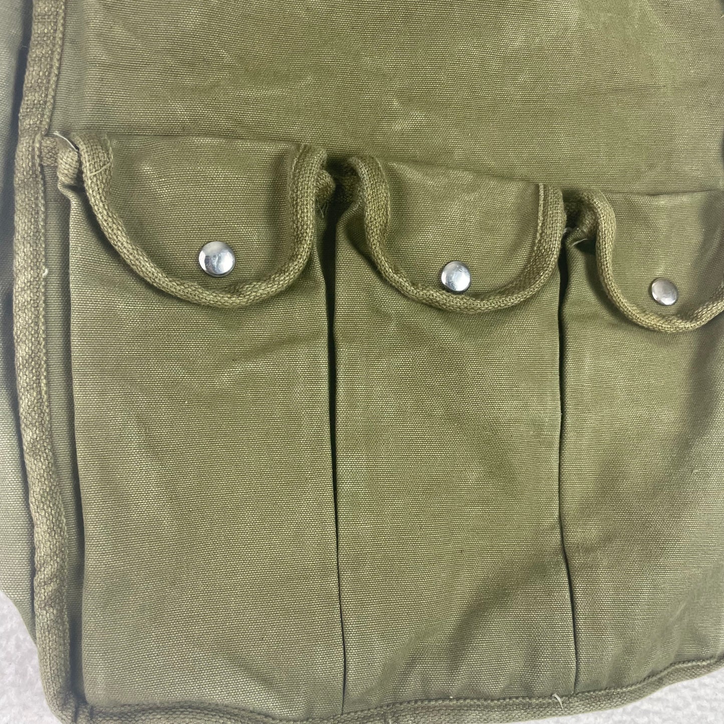 Vintage Military Canvas Cloth Camo Green Satchel Bag