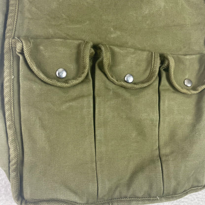 Vintage Military Canvas Cloth Camo Green Satchel Bag