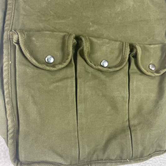 Vintage Military Canvas Cloth Camo Green Satchel Bag