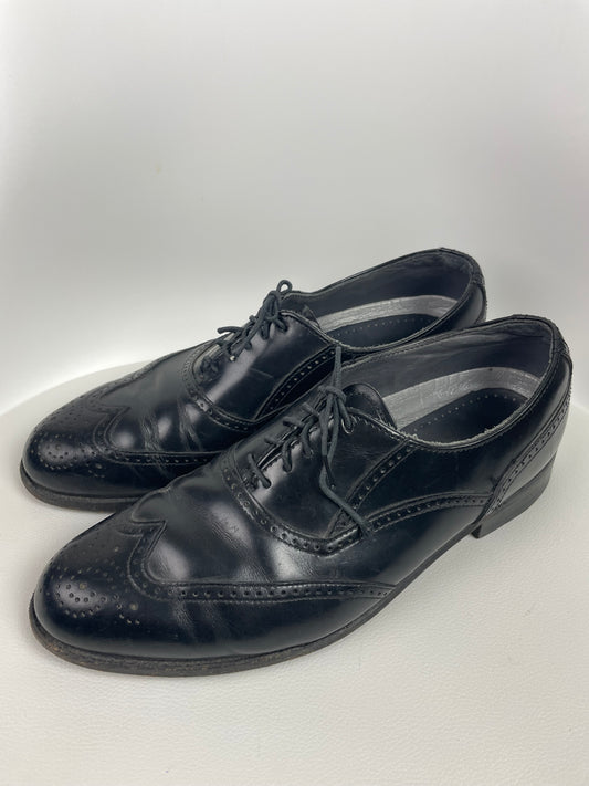 Vintage Dexter USA Wingtip Brogue Oxford Black Leather Shoes