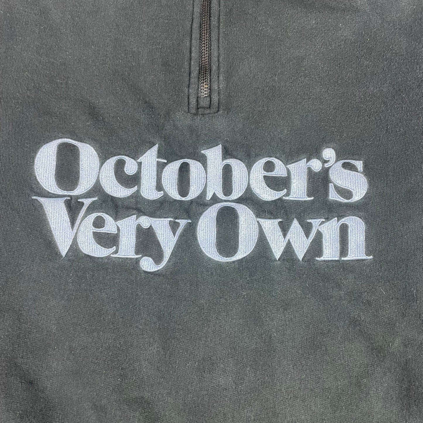 OVO October's Very Own Black Quarter Zip Embroidered Sweatshirt