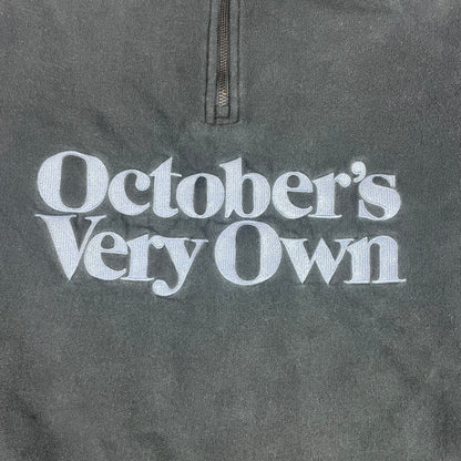 OVO October's Very Own Black Quarter Zip Embroidered Sweatshirt