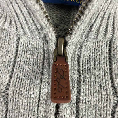 Polo Ralph Lauren Cable Knit 1/4 Zip Up Gray Sweater