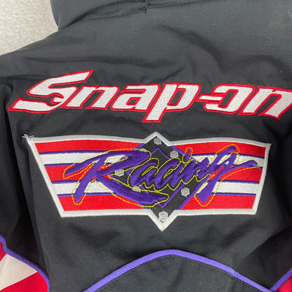 Snap-on Racing Embroidered Padded Jacket Checkerboard Sleeve