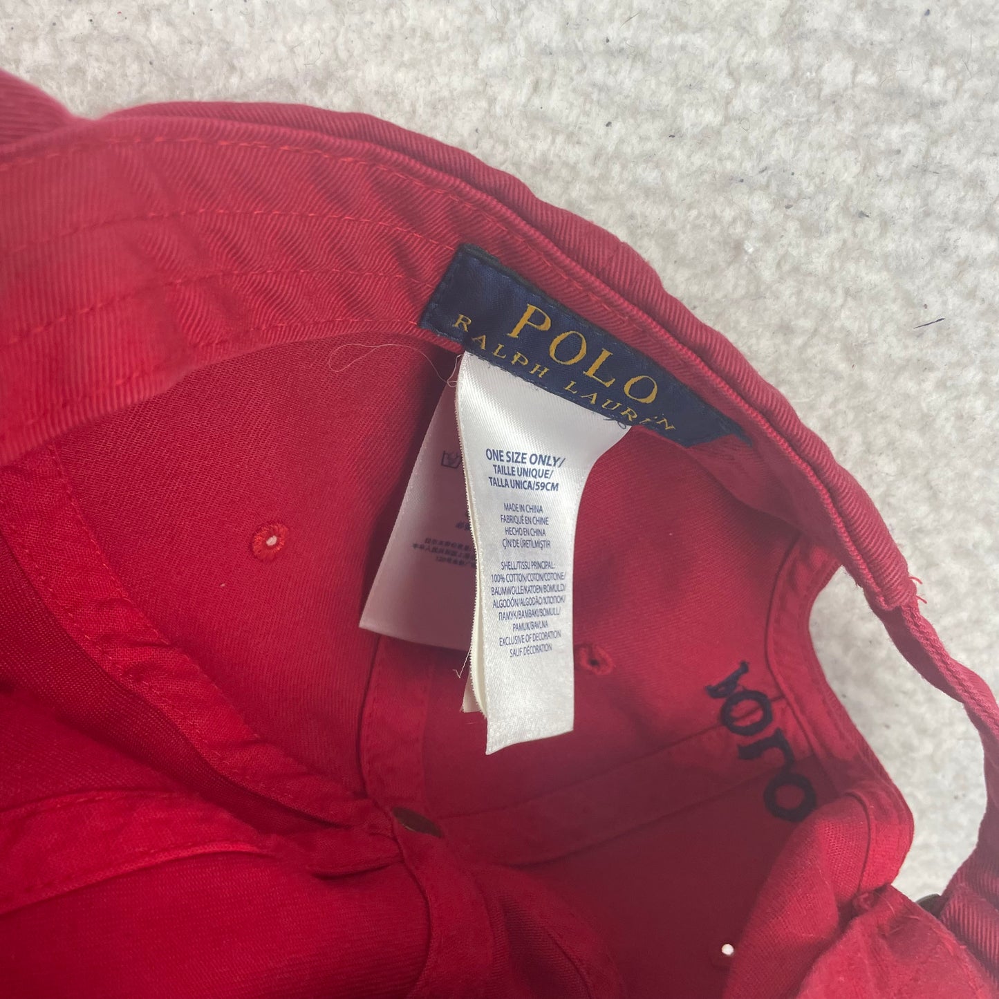 Polo Ralph Lauren Polo Pony Logo Red Strapback Hat