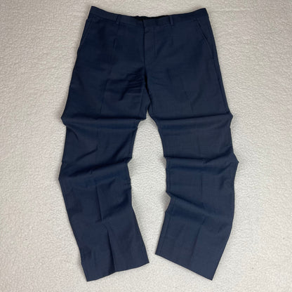 Hugo Boss Amaro Heise Blue Micro Check Slack Pants