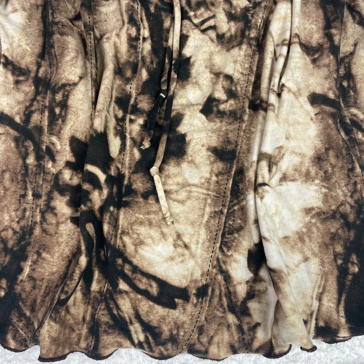 Y2K Sirens Brown Tie Dye Flare Bell Sleeve Blouse M Dark Fairy Grunge