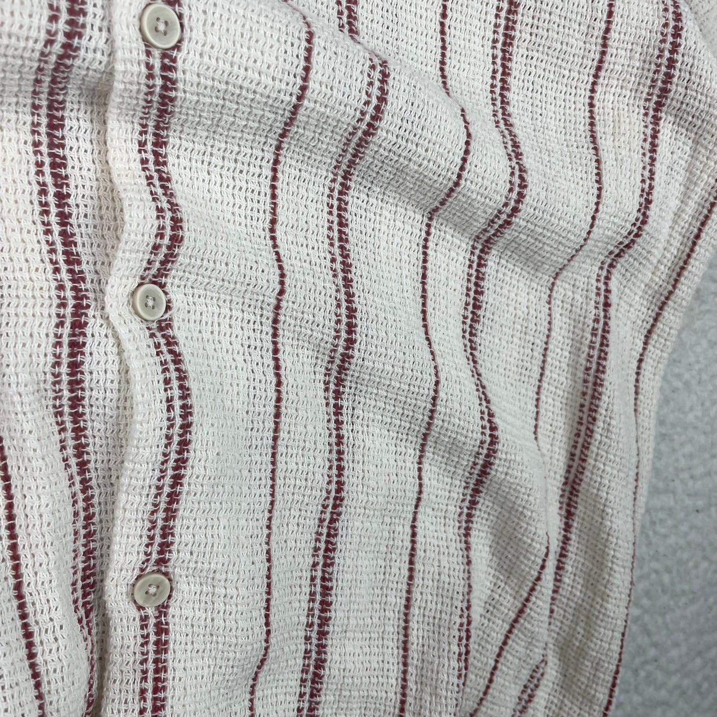 Zara Knit Waffle Ribbed Resort Button Up Shirt
