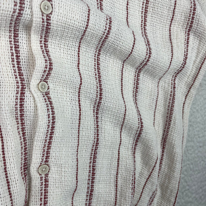 Zara Knit Waffle Ribbed Resort Button Up Shirt