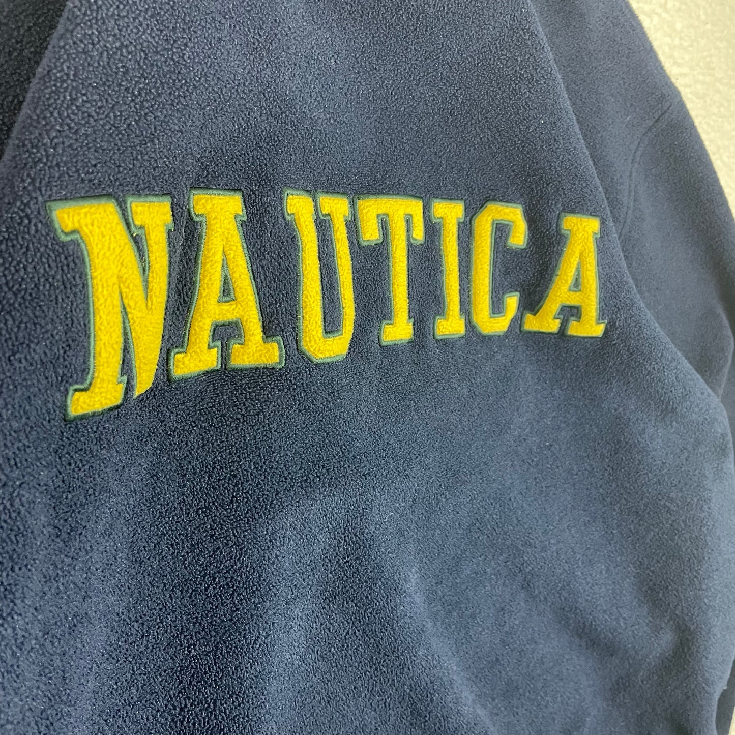 Vintage Nautica Fleece Spellout Pullover Sweatshirt