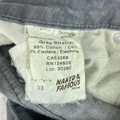 Naked & Famous Grey Stretch Skinny Guy Gray Jeans