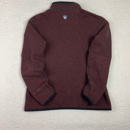 Kuhl Maroon Burgundy Alpaca Fleece Zip Up Jacket