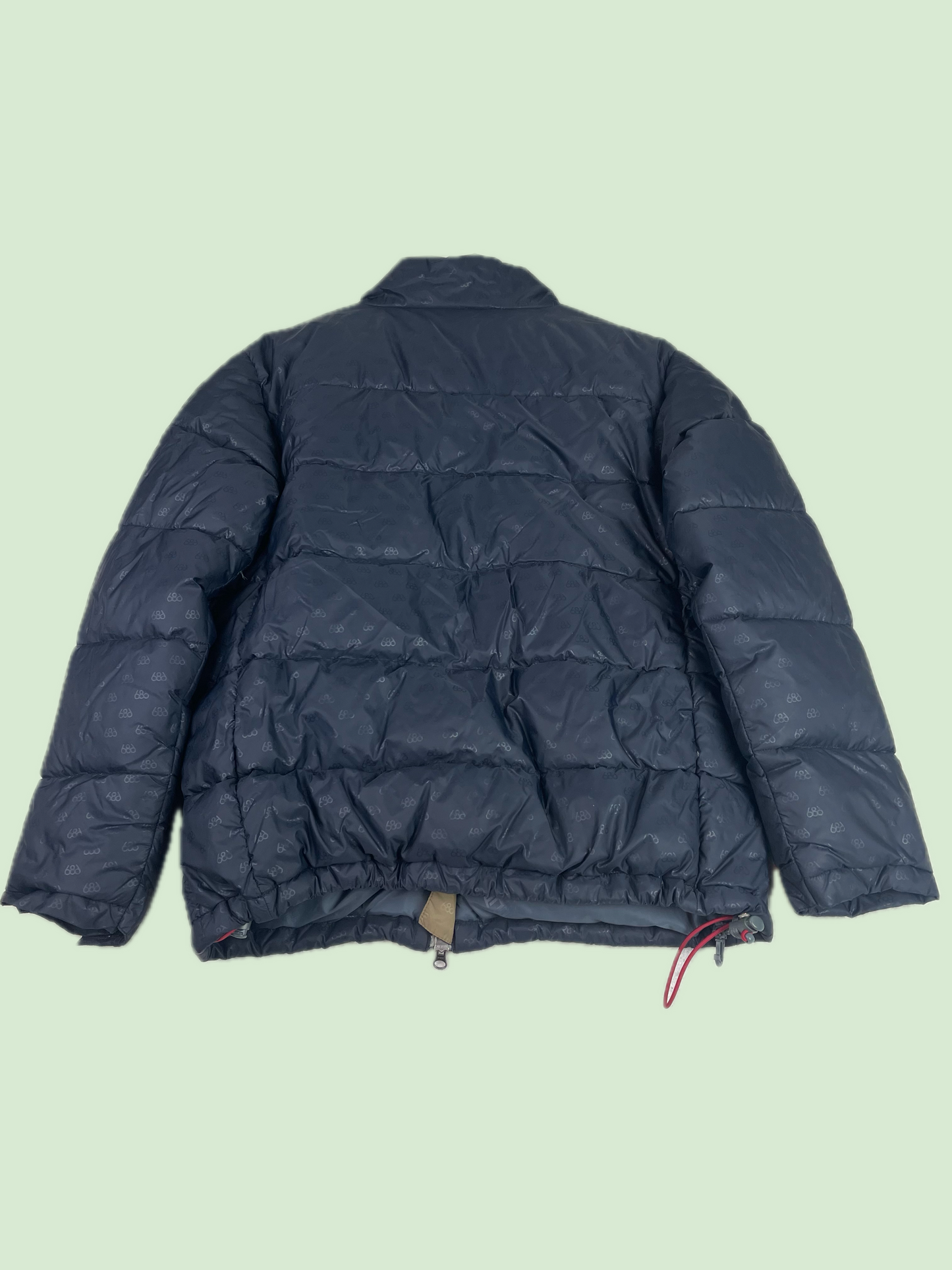 686 Men's Black All-Over Logo Print Puffer Jacket