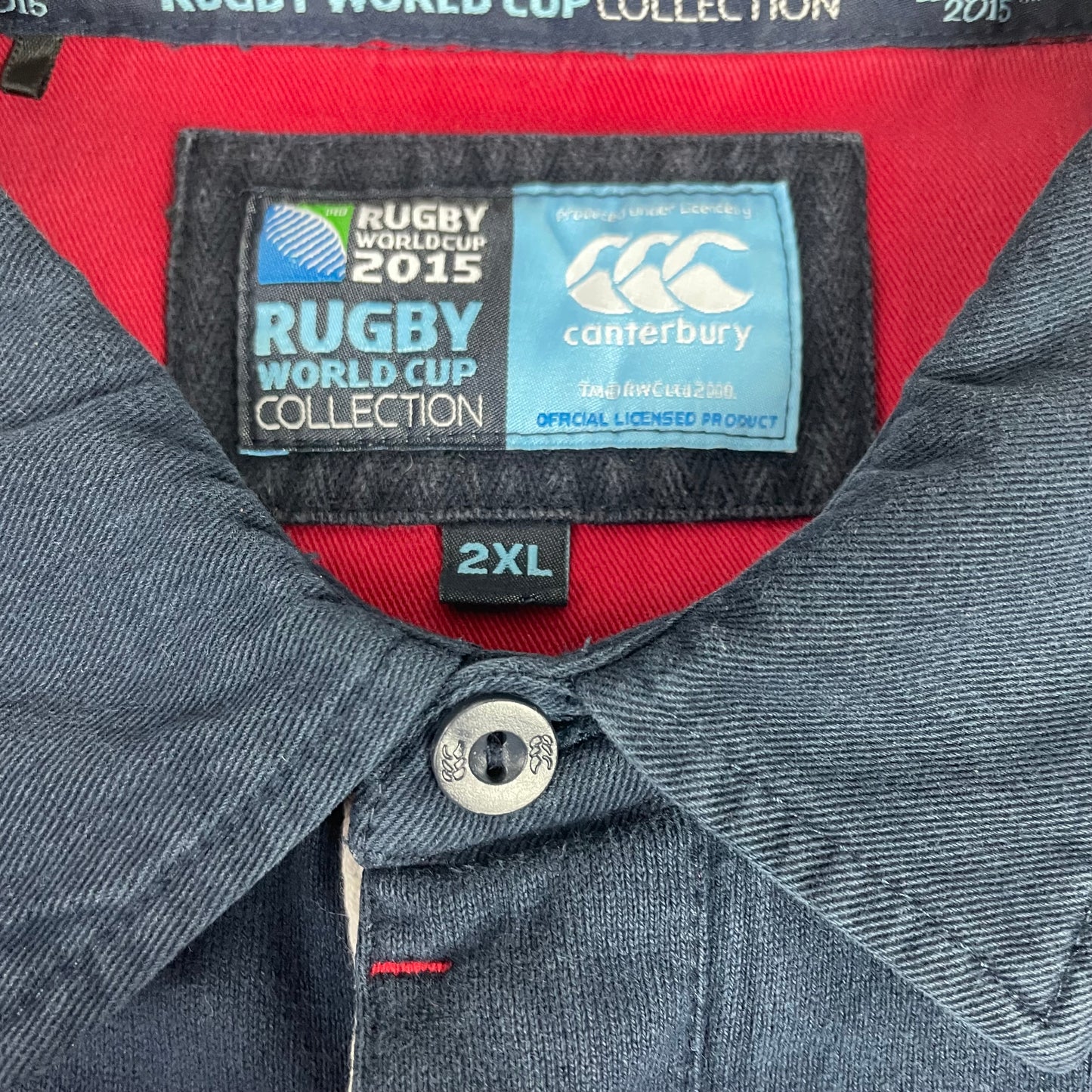 Canterbury England Rugby World Cup 2015 Long Sleeve Rugby Polo Navy