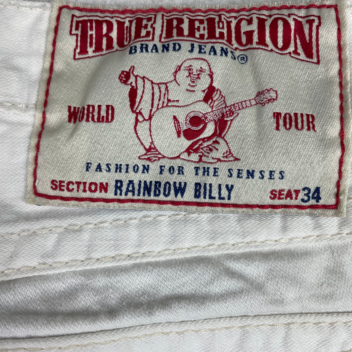 True Religion White Straight Leg Jeans Made in USA