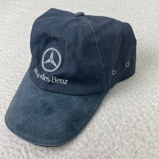Vintage Navy Blue Mercedes Benz Logo Strapback Hat
