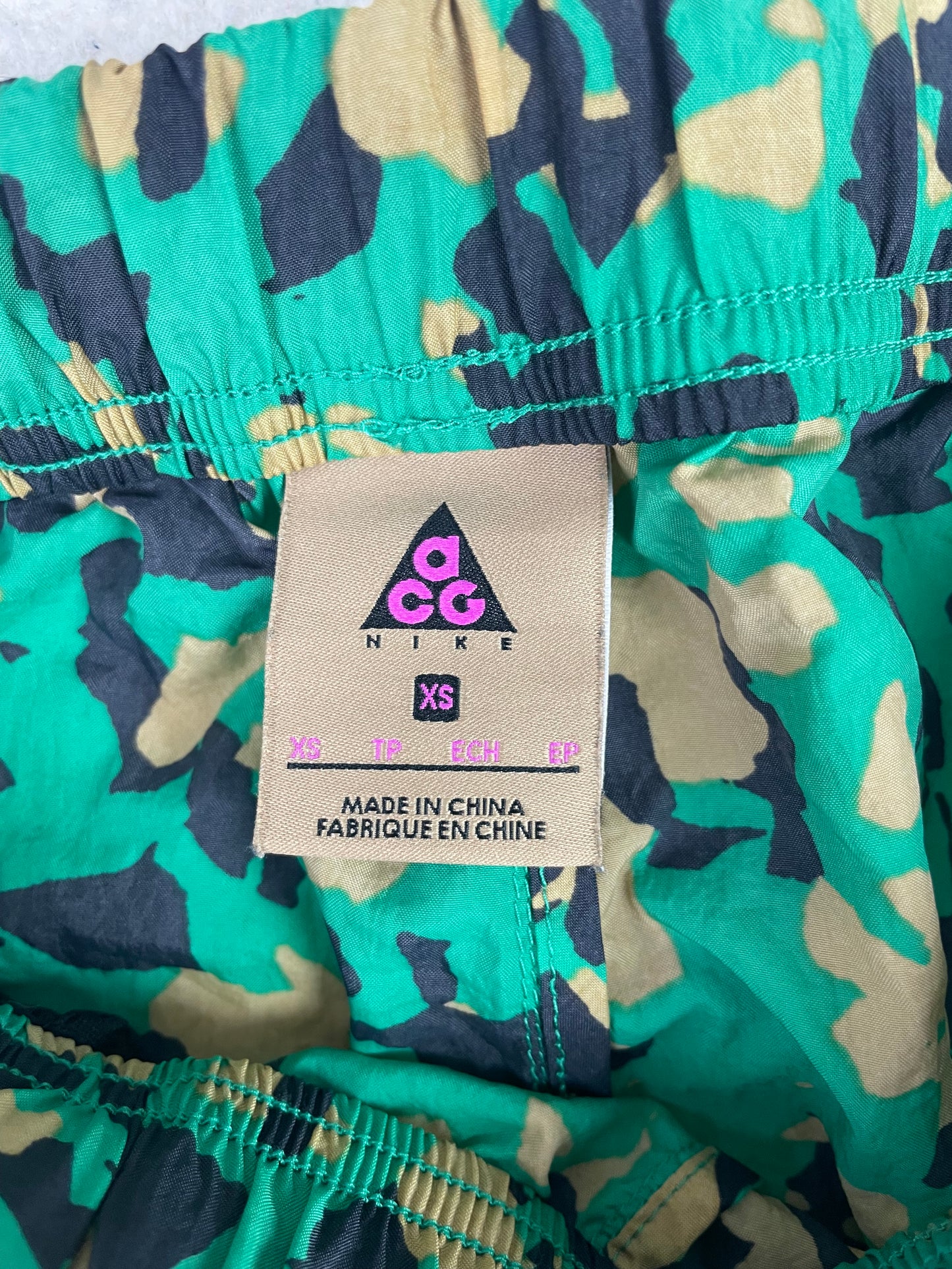 Nike ACG Camo Nylon Trail Shorts Green Tan Black
