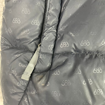 686 Men's Black All-Over Logo Print Puffer Jacket