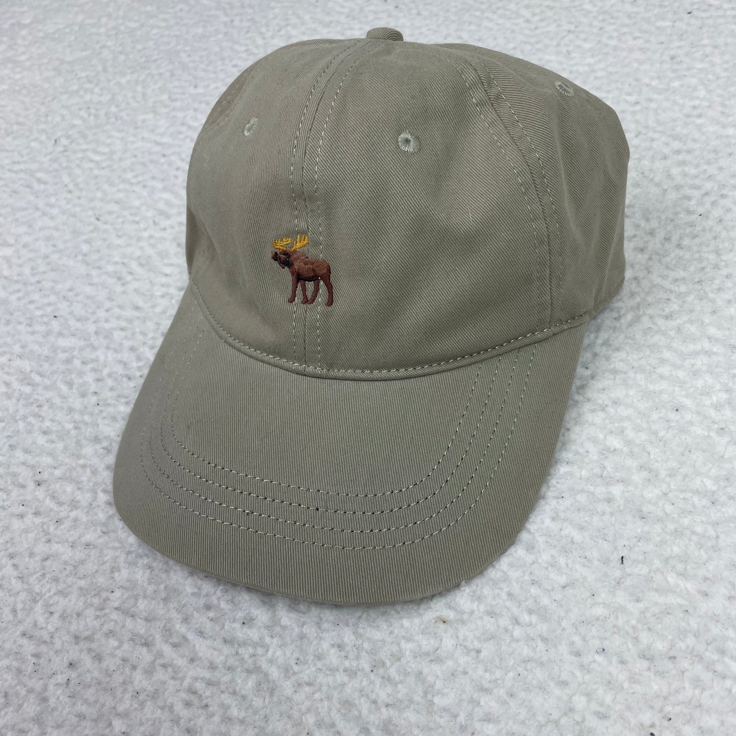 Abercrombie & Fitch Biege Strapback Moose Logo Hat
