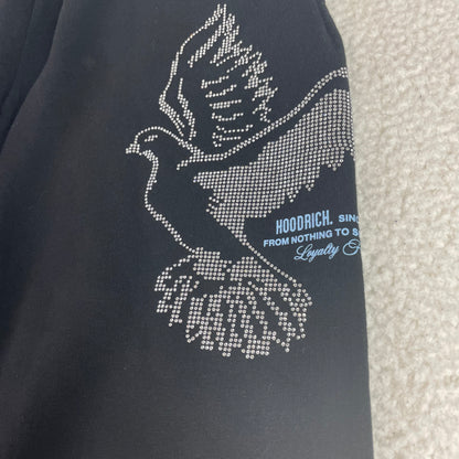 Y2K Hoodrich Jeweled Baggy Flare Black Sweatpants