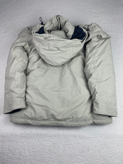 Eddie Bauer Beige Down-filled Hooded Jacket XL Gorpcore Outdoors Hiking