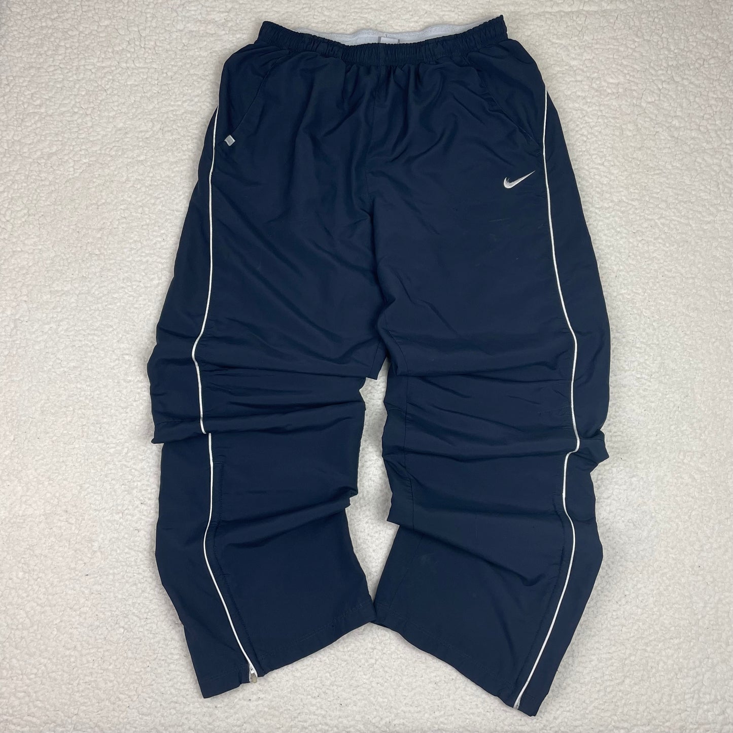 Y2K Nike Baggy Ankle Side Zip Black Track Pants