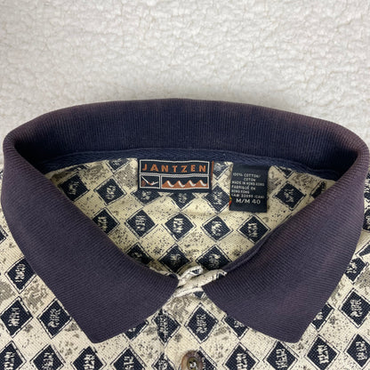 Vintage Jantzen Old Money Repeating Tile Graphic Polo