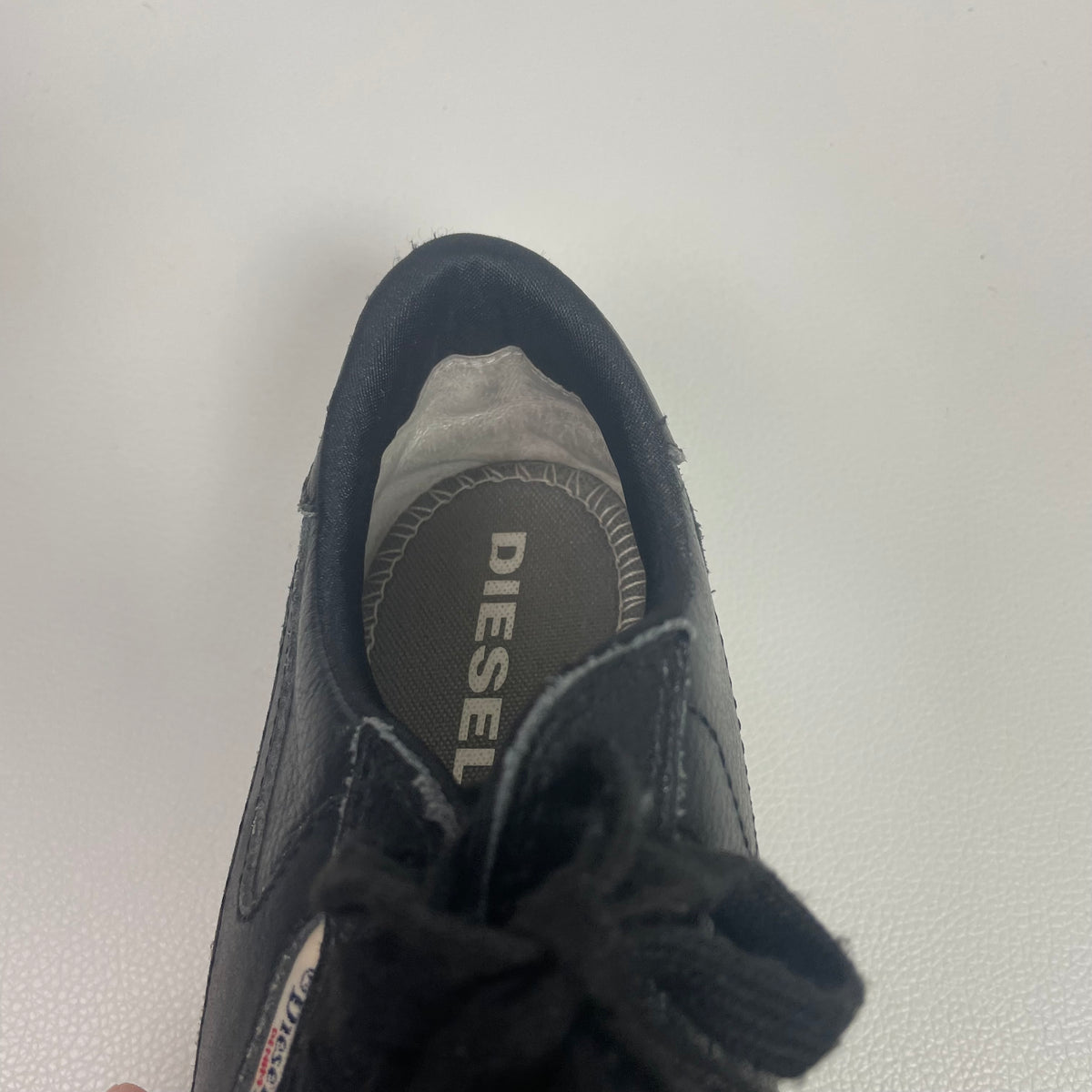 Y2K Diesel Black Leather Low Top Sneakers 7.5 Grunge Streetwear