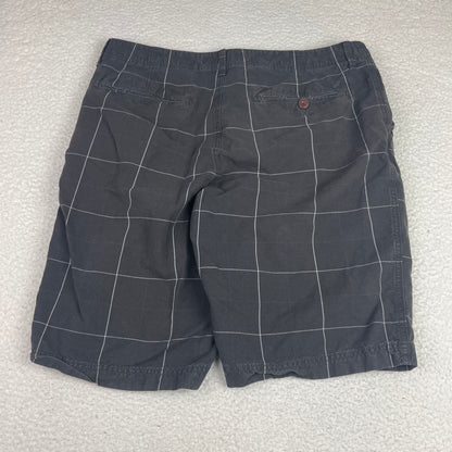 American Eagle Dark Grey Windowpane Grid Cotton Shorts 36 Preppy Casual