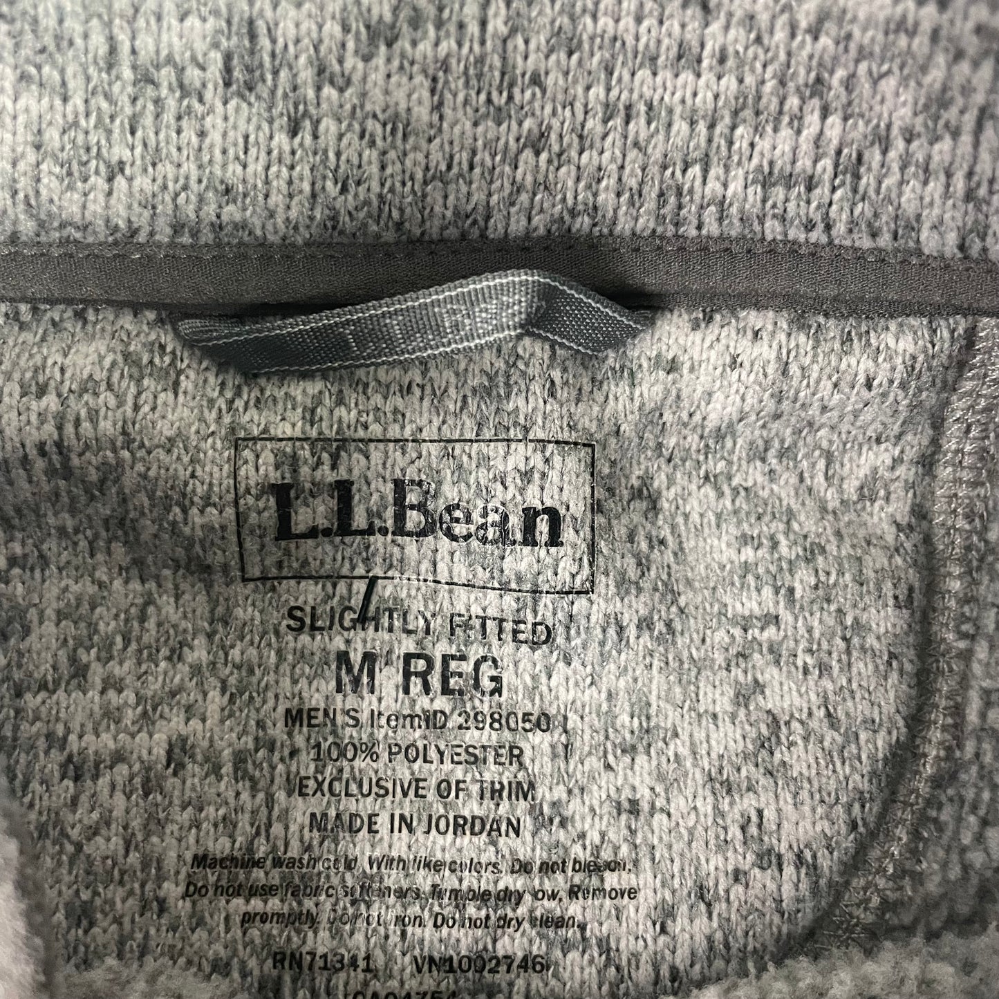 L.L.Bean Grey Heather 1/4 Snap Mock Neck Sweater Fleece