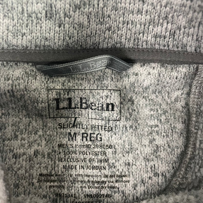 L.L.Bean Grey Heather 1/4 Snap Mock Neck Sweater Fleece
