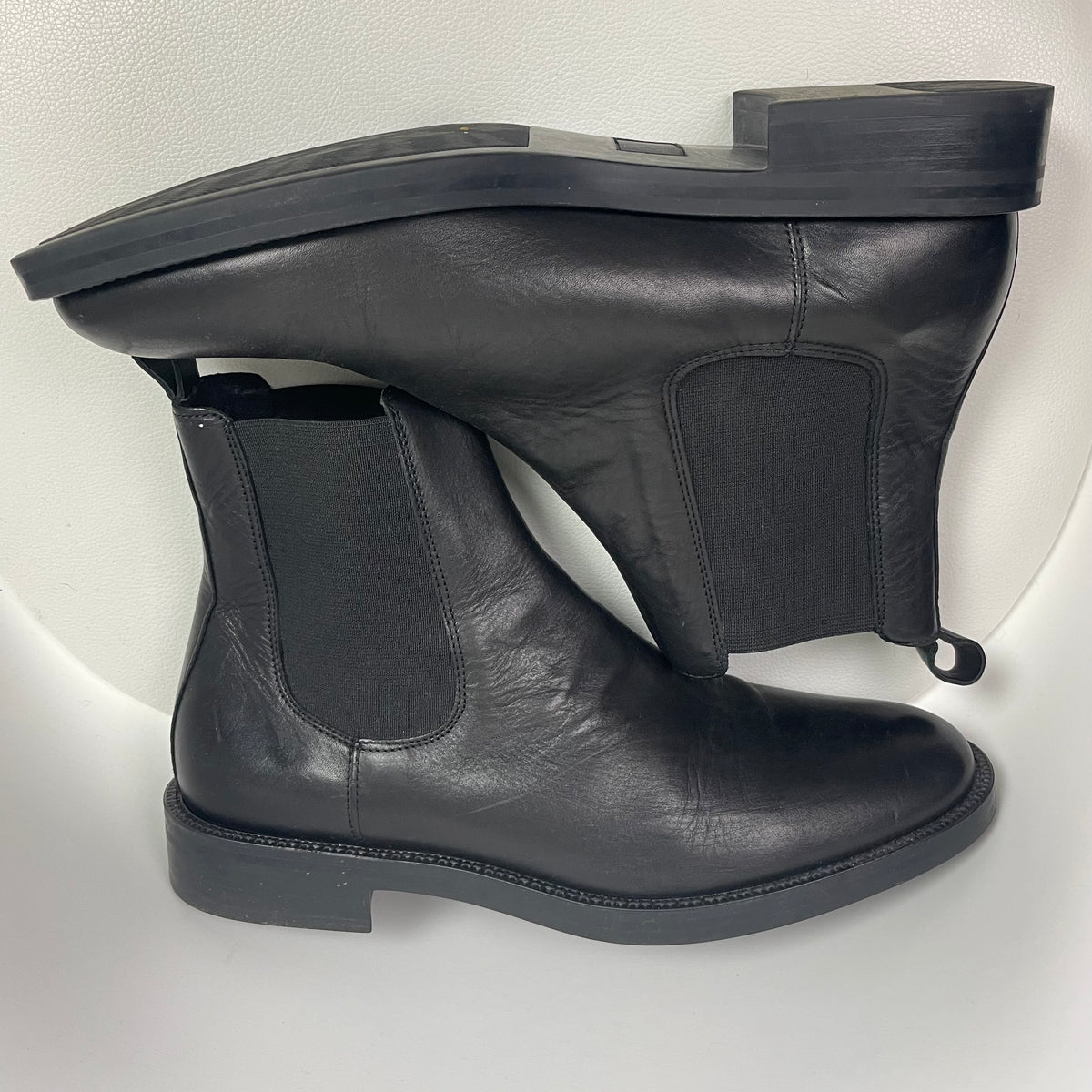 Boemos Black Leather Chelsea Boots 43 Made In Italy