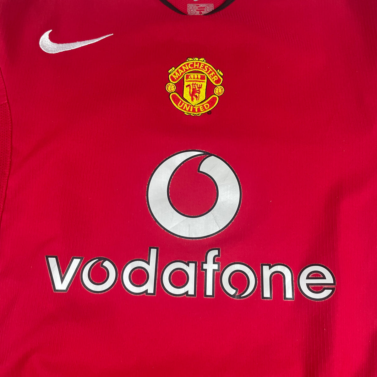 Y2K Nike Red Manchester United Vodafone Soccer Jersey M 04 06