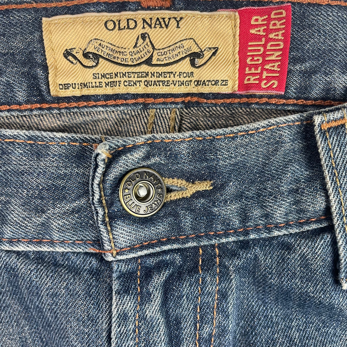 Old Navy Medium Wash Regular Standard Denim Jeans 34x30 Super Baggy