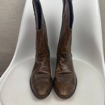 Vintage Laredo Roper Brown Genuine Leather Cowboy Boots