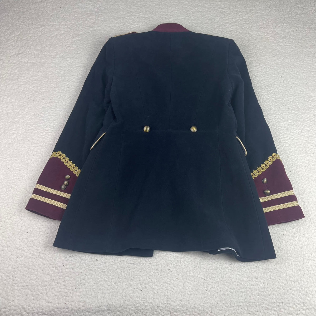 Zara Navy Blue Gold Trim Military Hussar Jacket S Regency Old Money