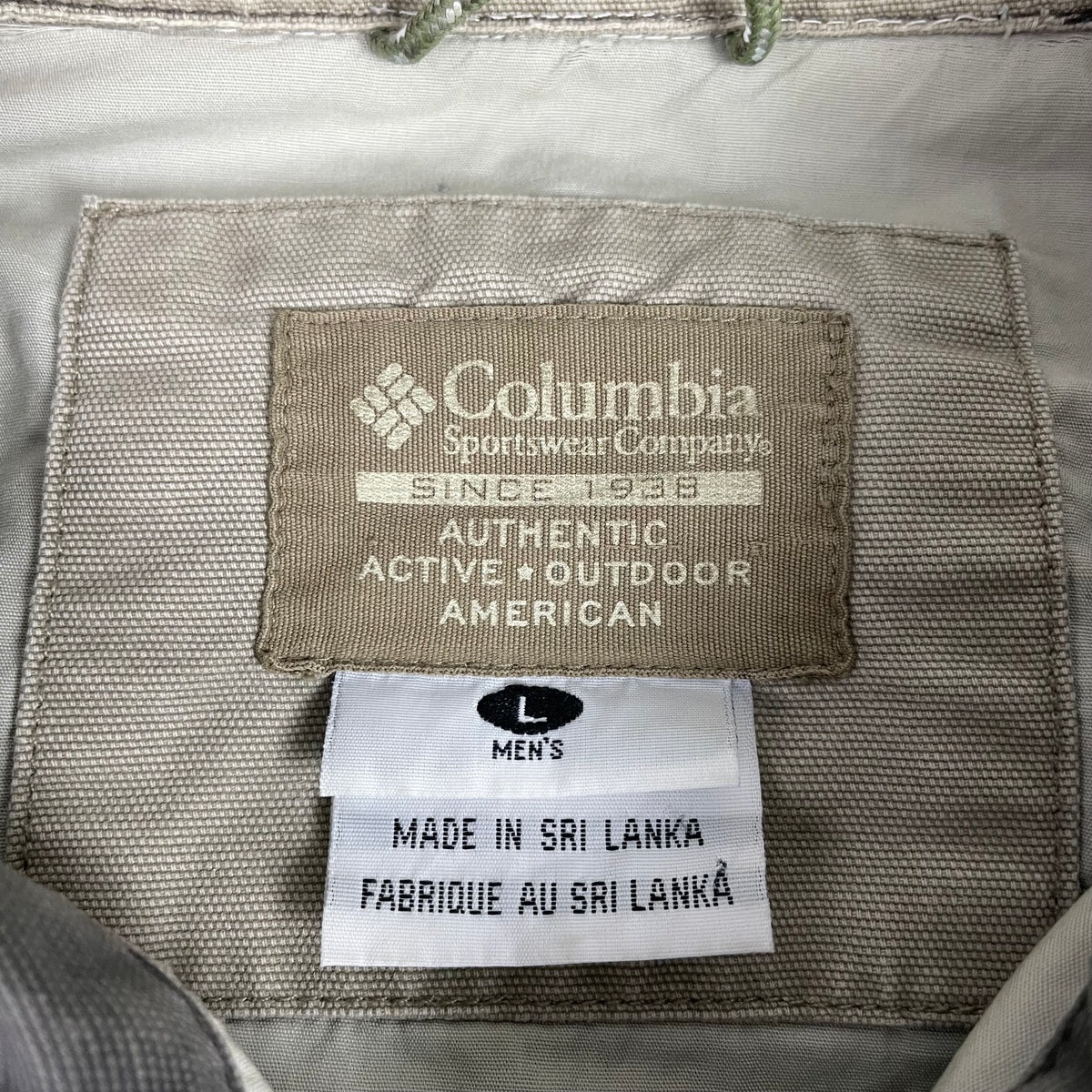 Vintage Columbia Grey Stonewashed Canvas Harrington Full Zip Jacket L