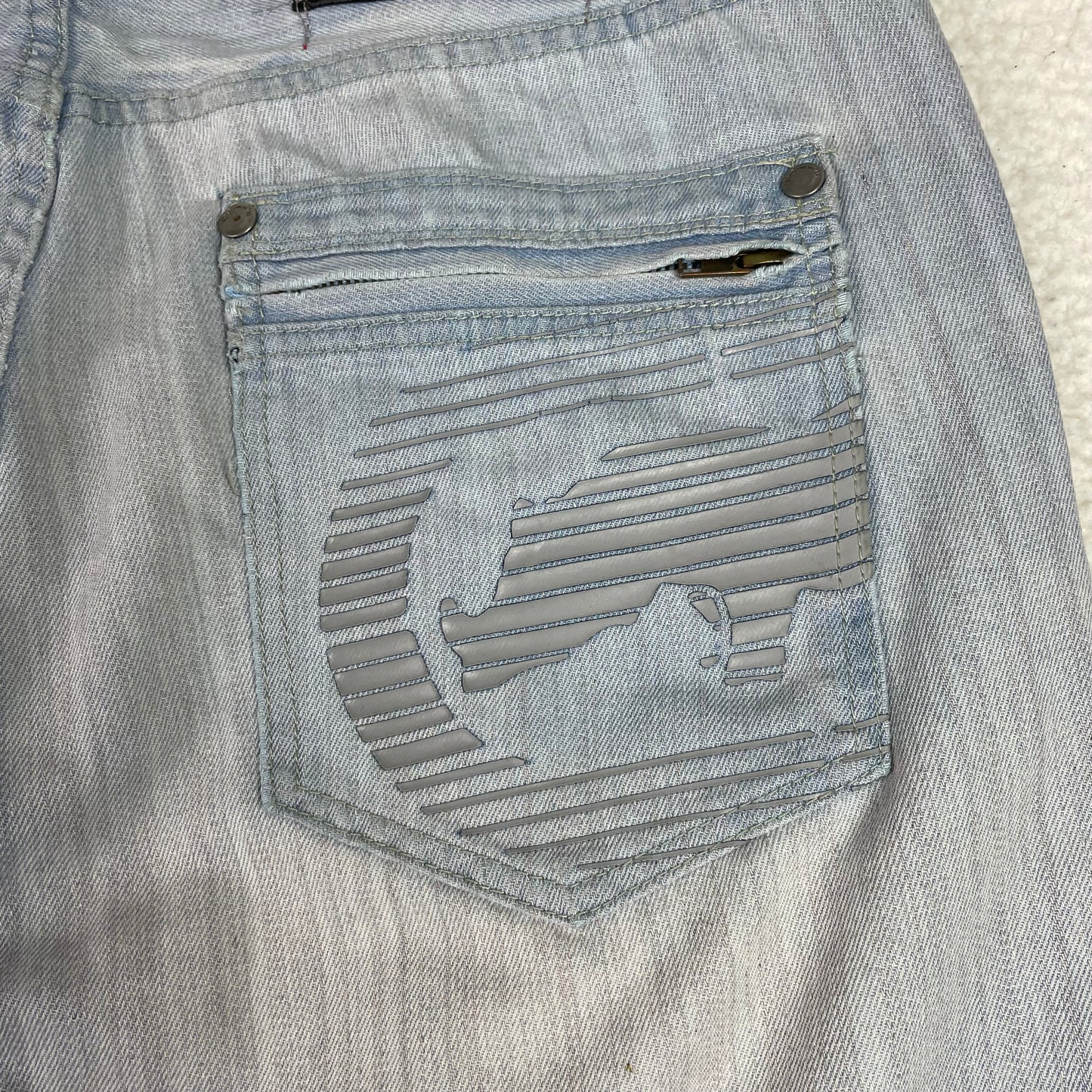 Vintage Ecko Unlimited Super Baggy Light Wash Jean Shorts