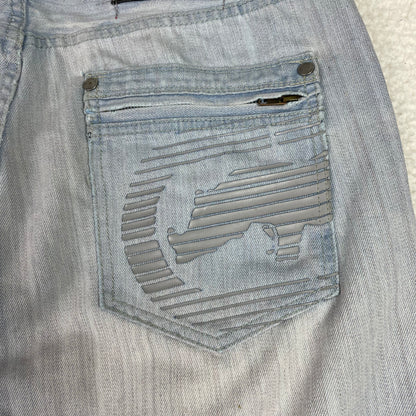 Vintage Ecko Unlimited Super Baggy Light Wash Jean Shorts