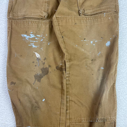 Dickies Tan Double Knee Carpenter Pants 30x30 Paint Splatter Distressed