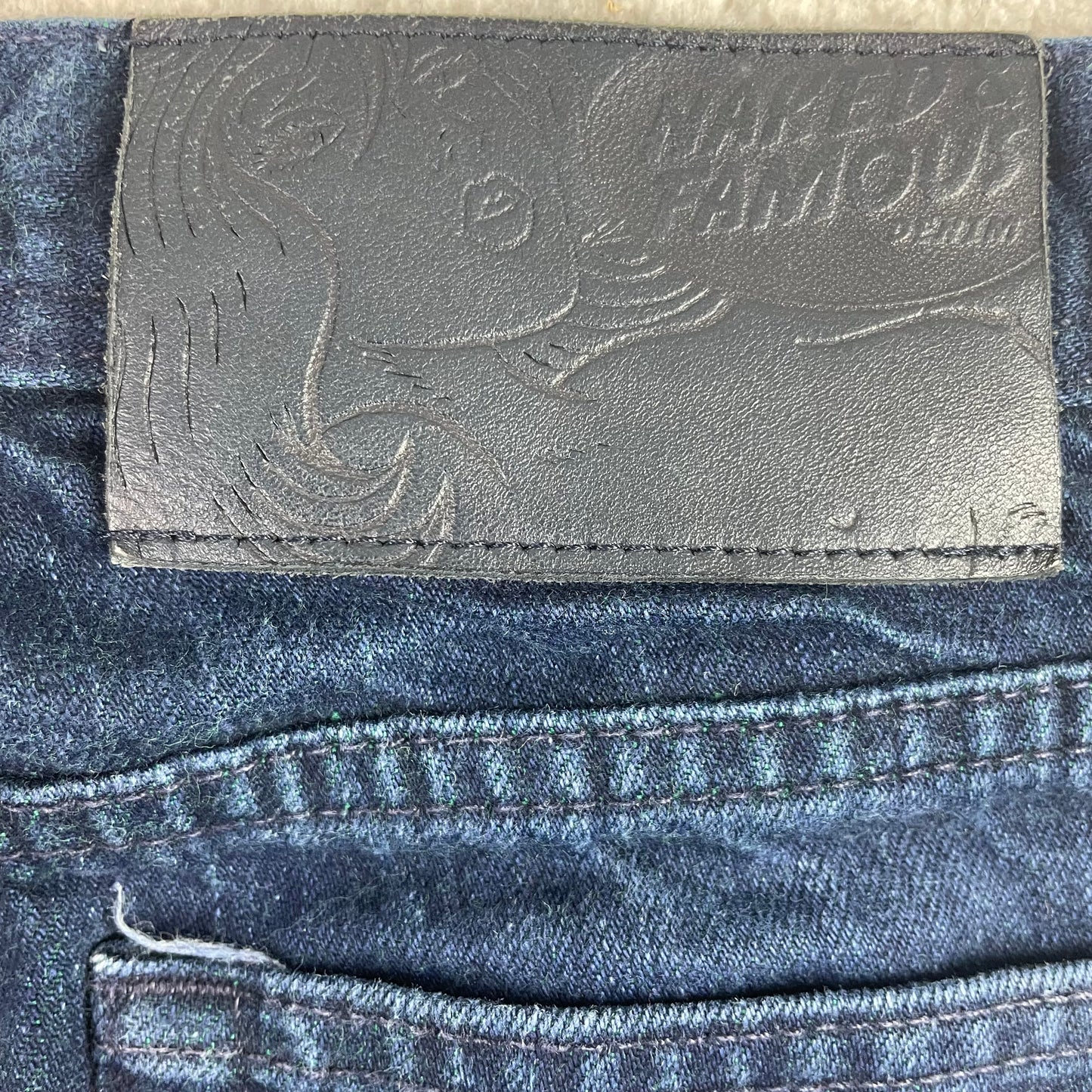 Naked & Famous Green Weft Selvedge Dark Wash Jeans