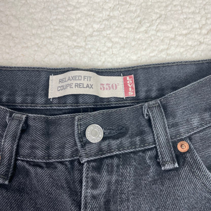 Levis 550 Relaxed Fit Stone Wash Fade Black Jeans